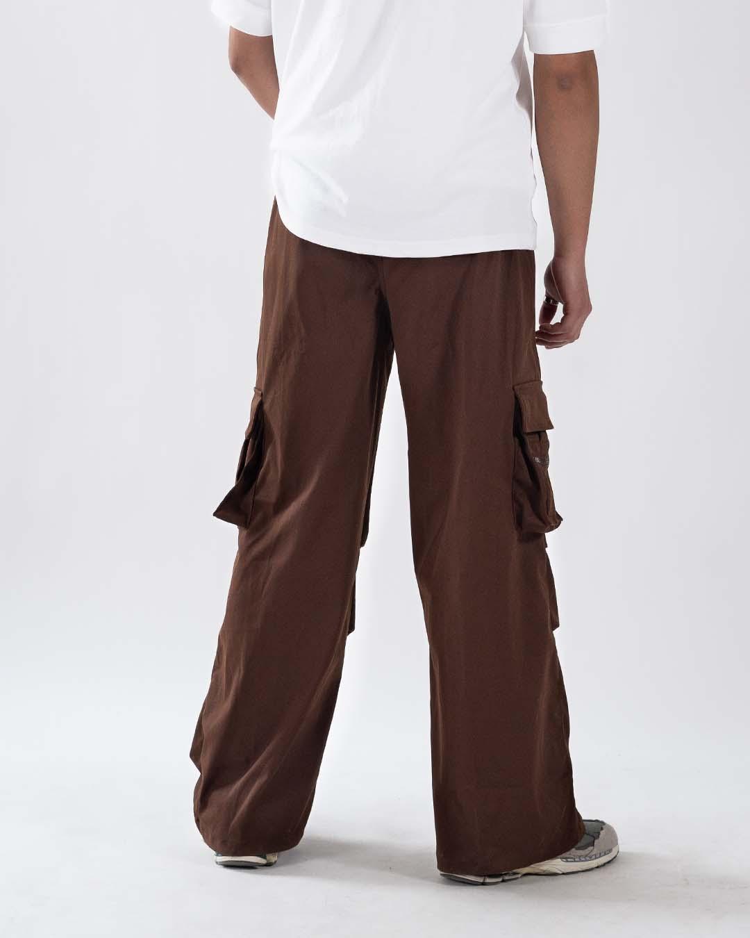 Multi Pocket Men's Straight Leg Cargo Trouser In Chocolate Brown