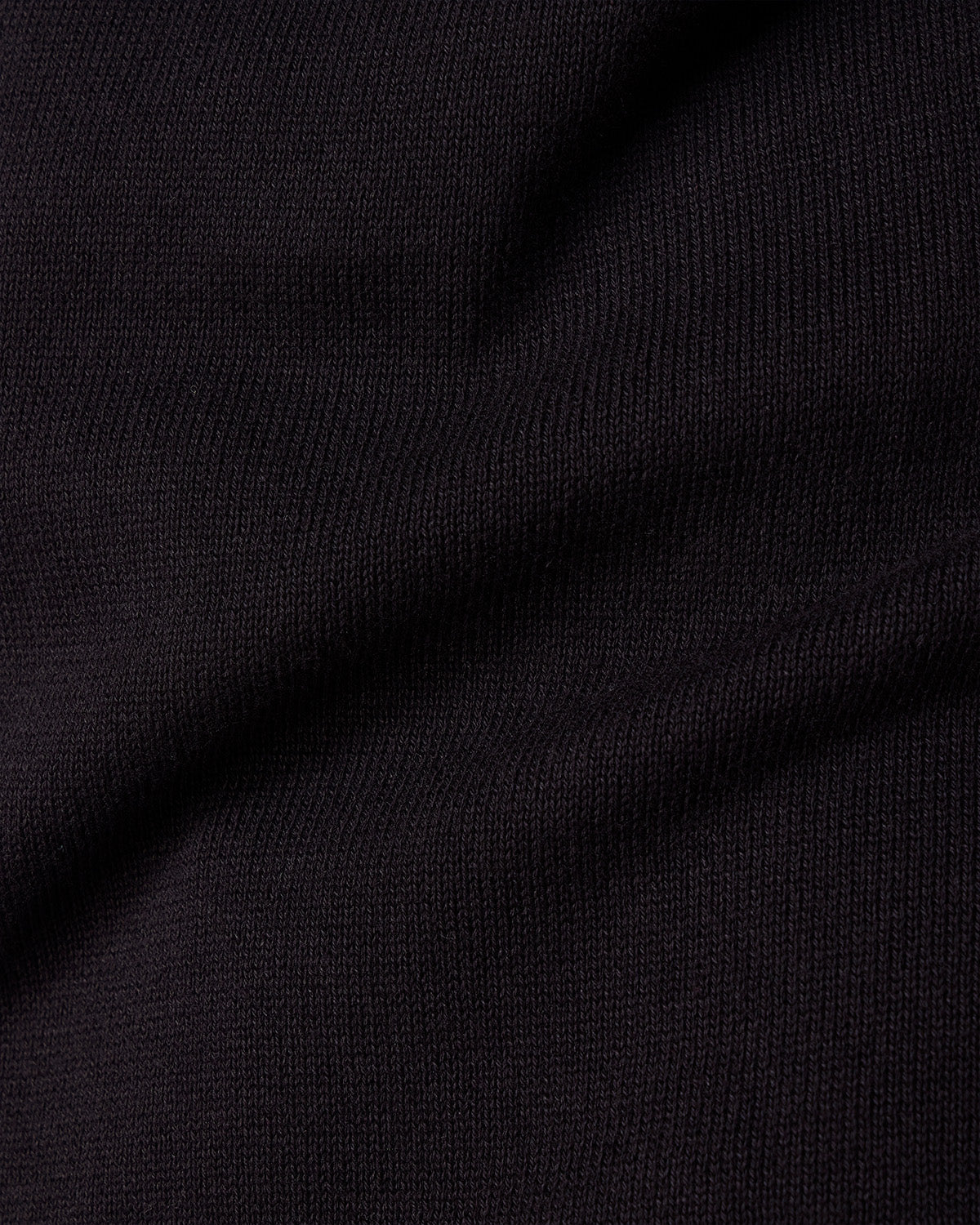 Signature Flat Knit Button Polo T-Shirt - Black