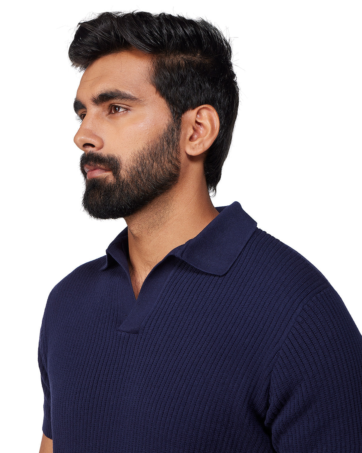 Signature Flat Knit Johnny Polo T-Shirt - Navy