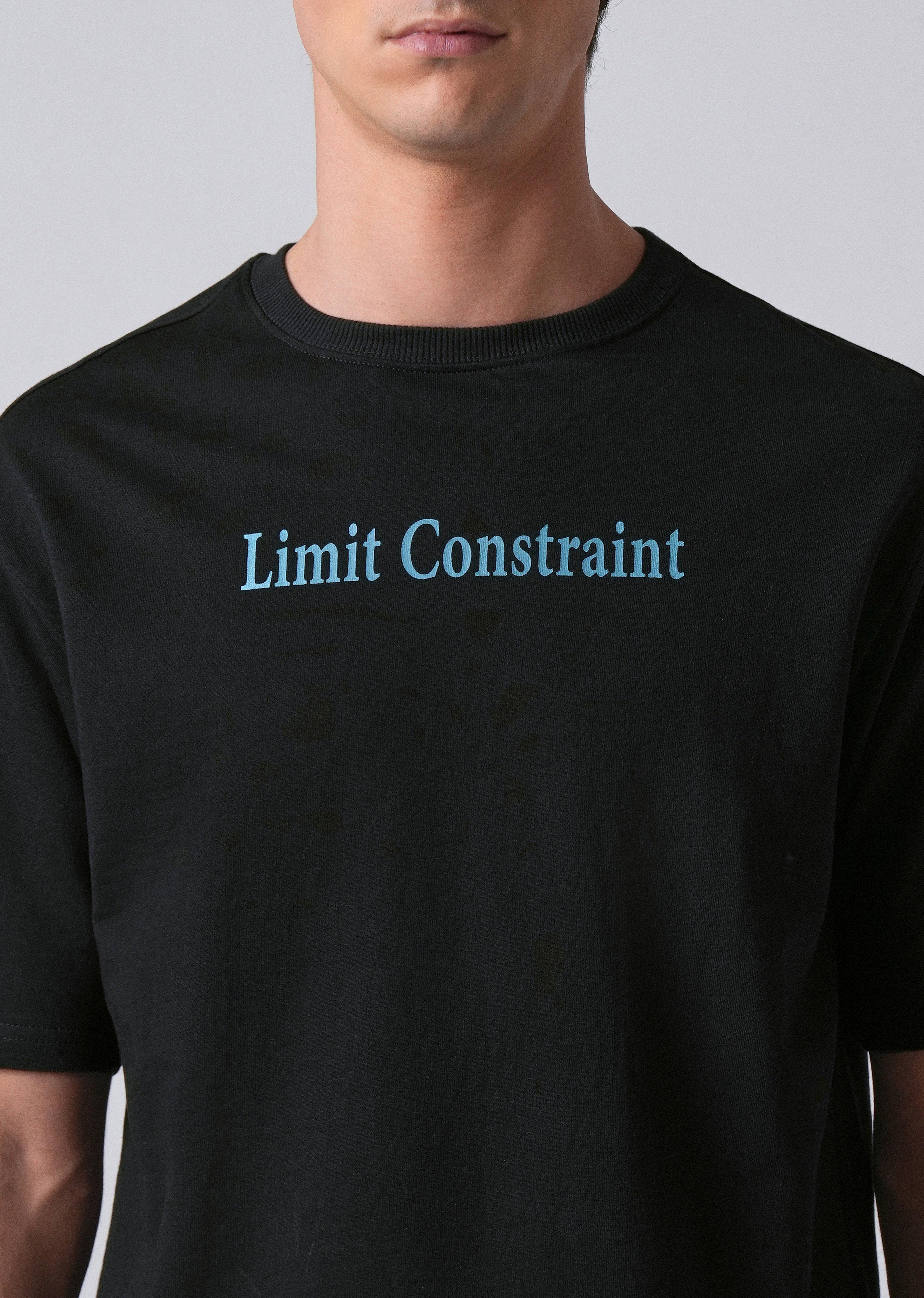 Black Back Print Relaxed Fit T- shirt