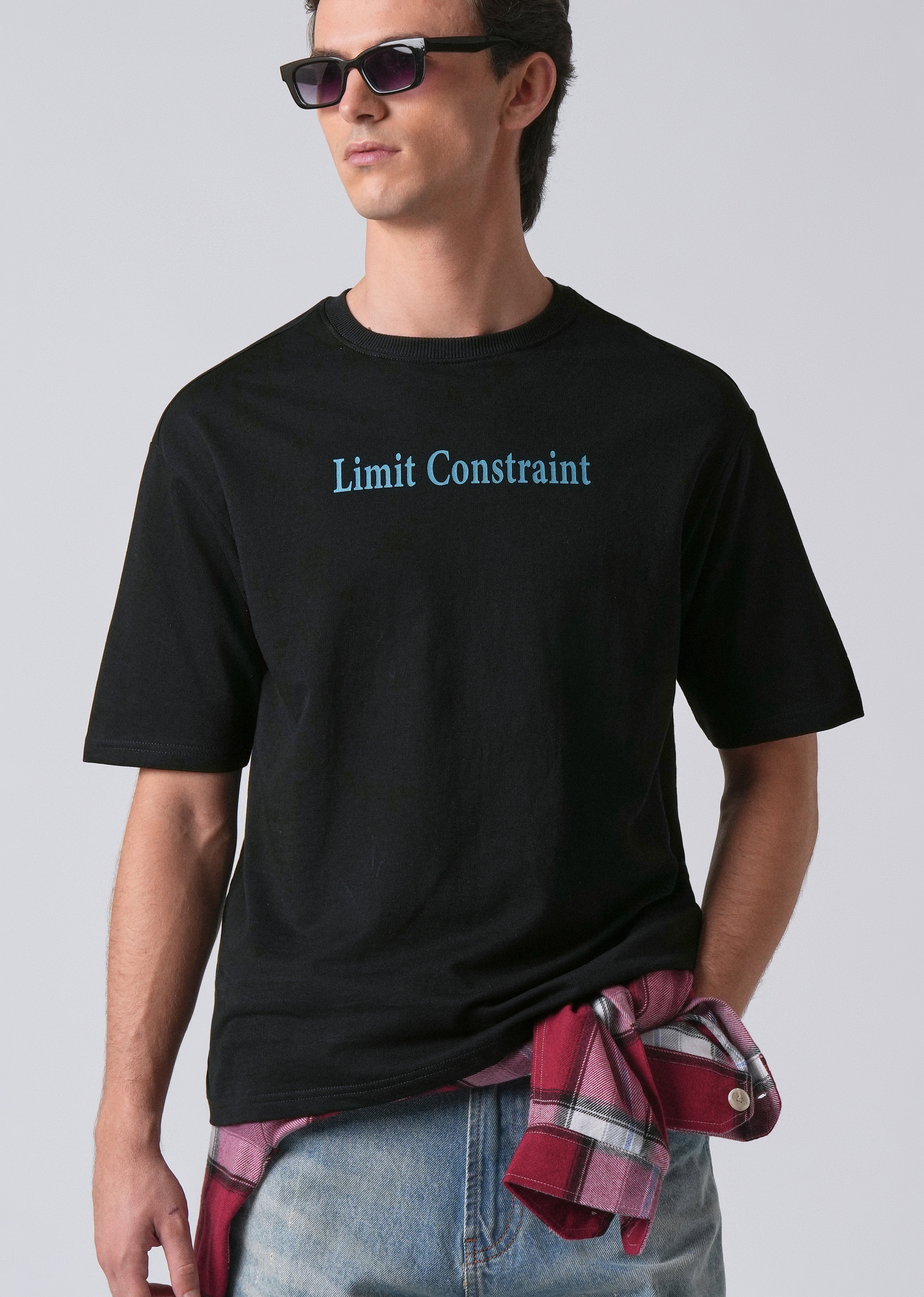 Black Back Print Relaxed Fit T- shirt