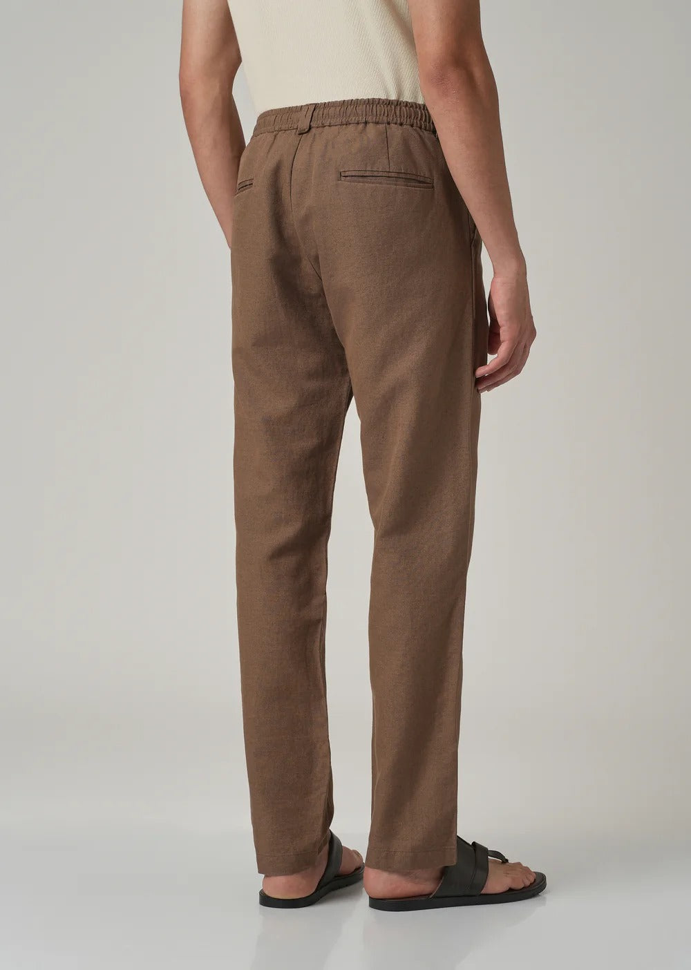 Pack of 2 Premium Linen Pants – (Light Cream & Brown)