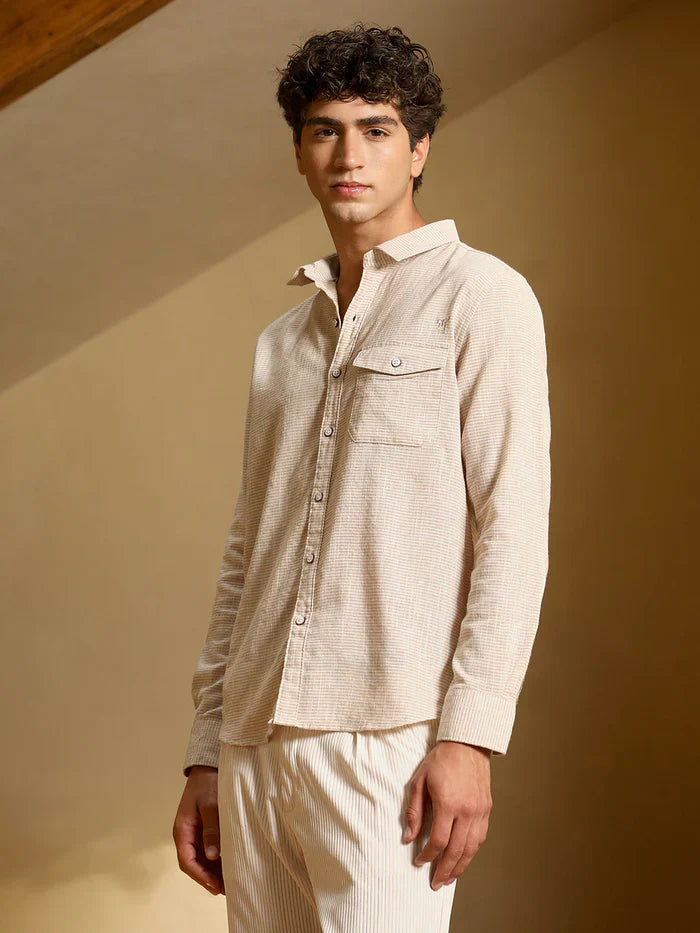 Candy-Stripe Jacquard Shirt