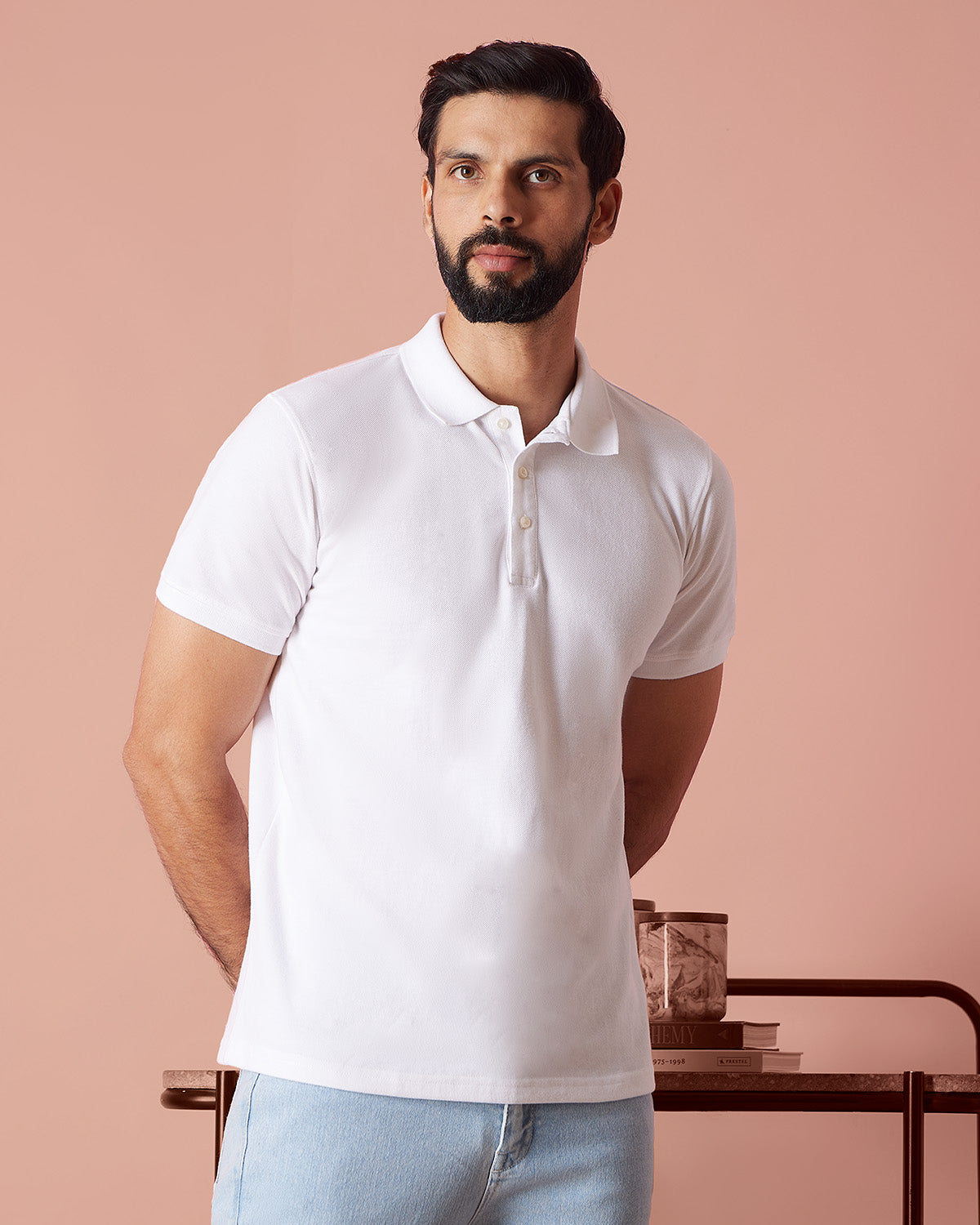 Signature Classic Button Polo T-Shirt - White