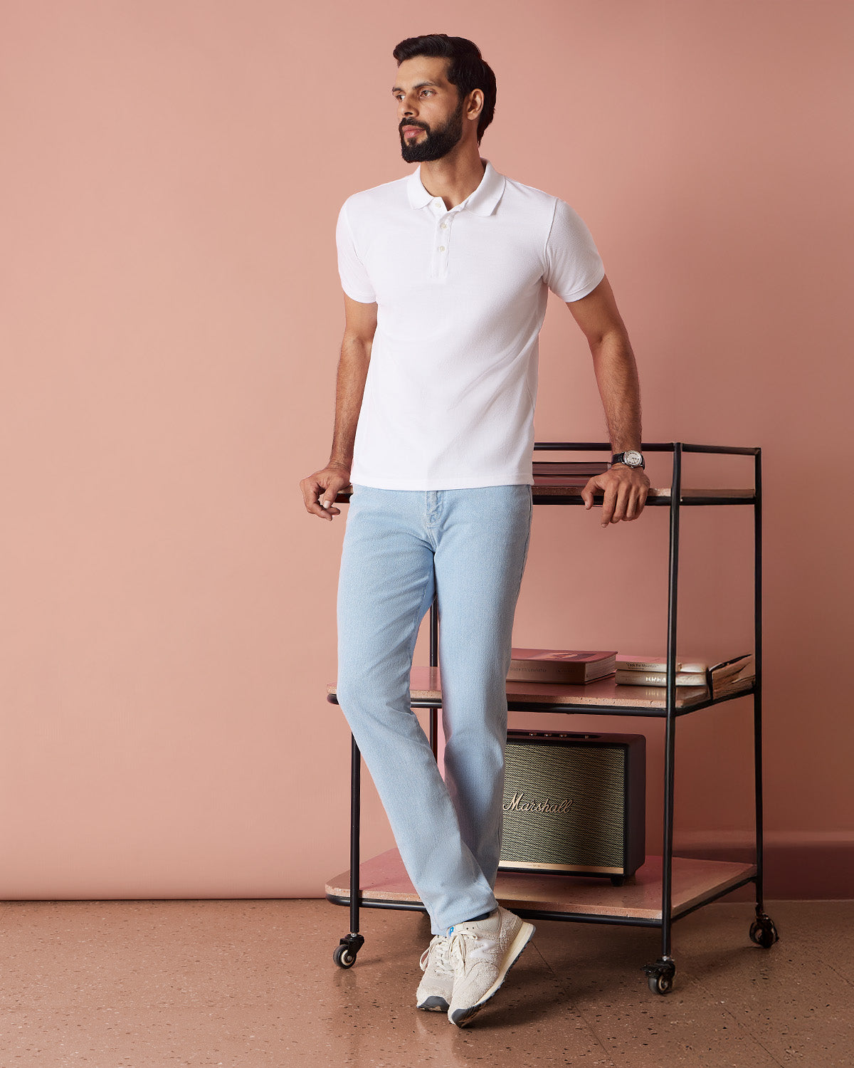 Signature Classic Button Polo T-Shirt - White