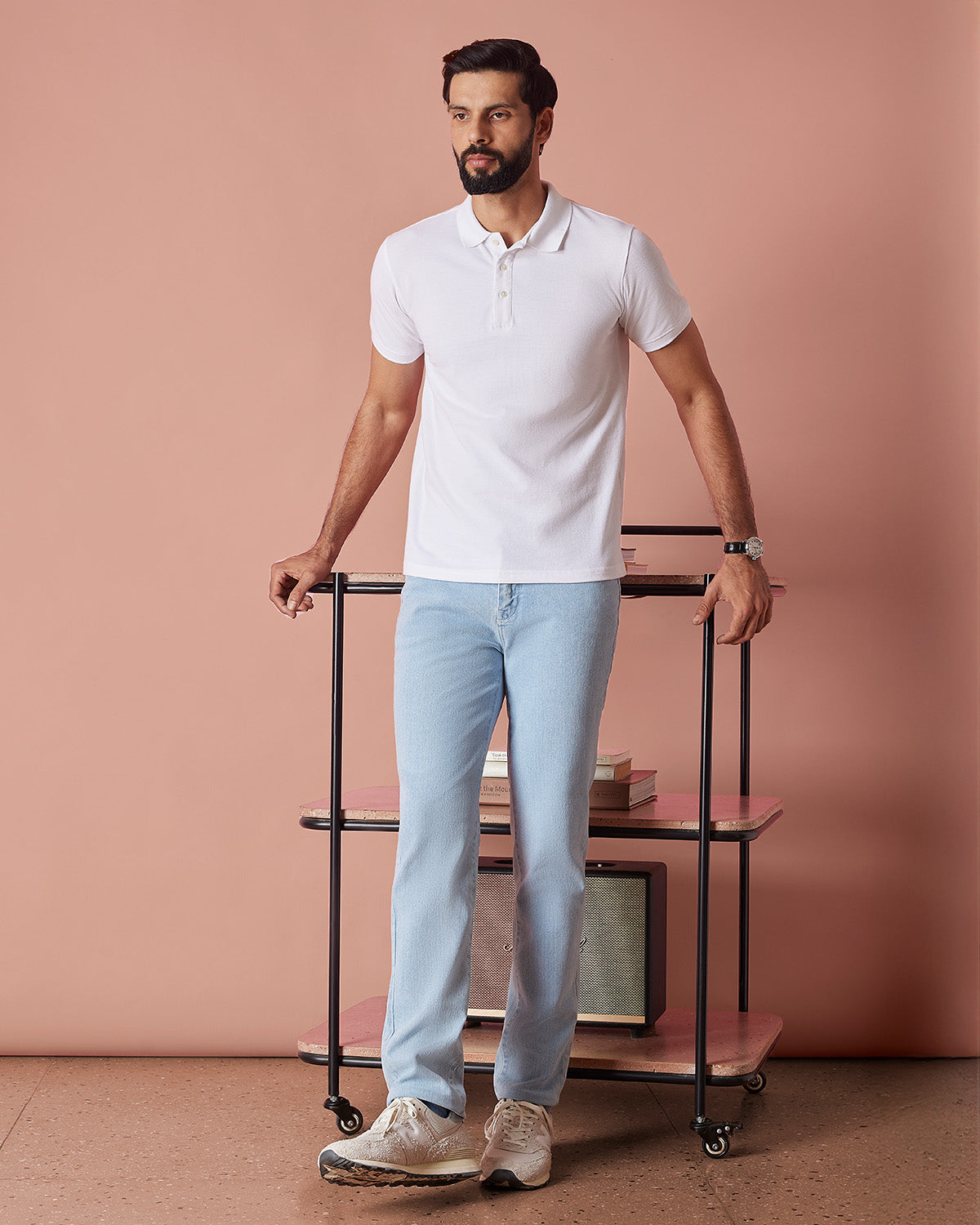 Signature Classic Button Polo T-Shirt - White
